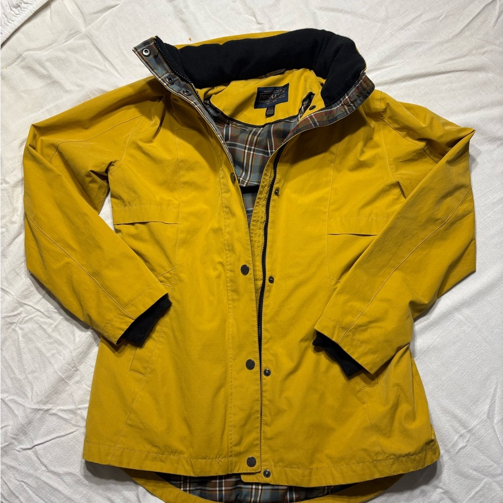 Pendleton Yellow Utility Jacket With Plaid Interi… - image 1